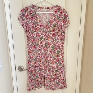 Loft Floral Mini Button Down Dress